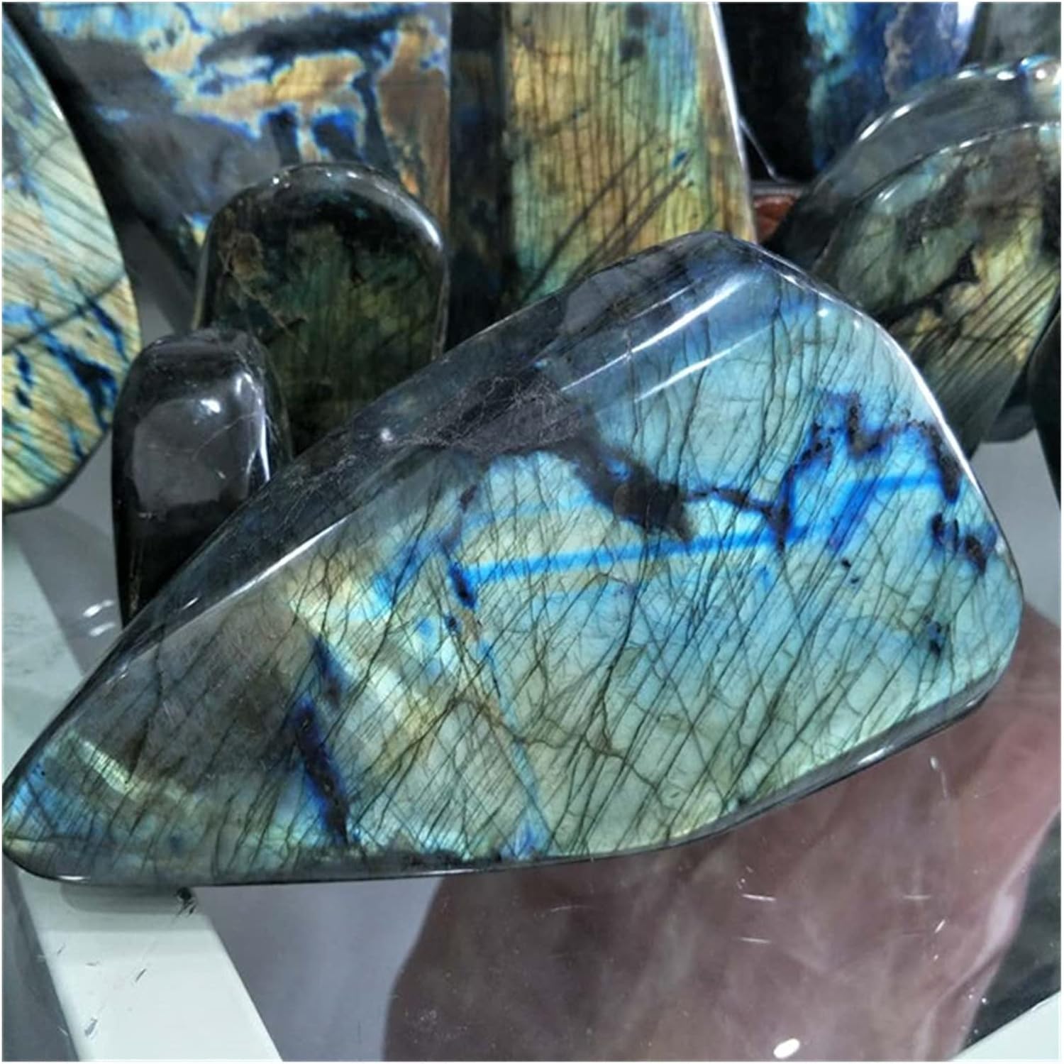 1pc Raw Labradorite Crystal Rough Stone 1700G-3000G for Home Decoration (Color : 1PC 2250G-2500G)