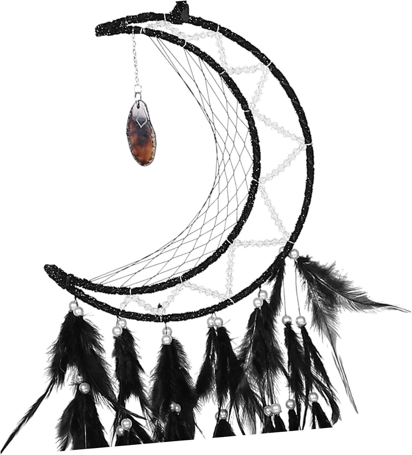 Cabilock Gothic Dream Catcher Pendant Wall Ornament for Halloween Decor Unique Bedroom Wall Crafts Design with Meaningful Dream Catching Function