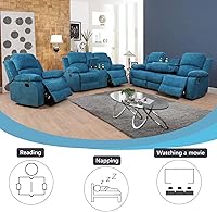 Vista 5 de A Ainehome Juego de muebles de sala de estar, juego de sofá reclinable, sofá de dos plazas para sala de estar, espacio pequeño, caravana, casa