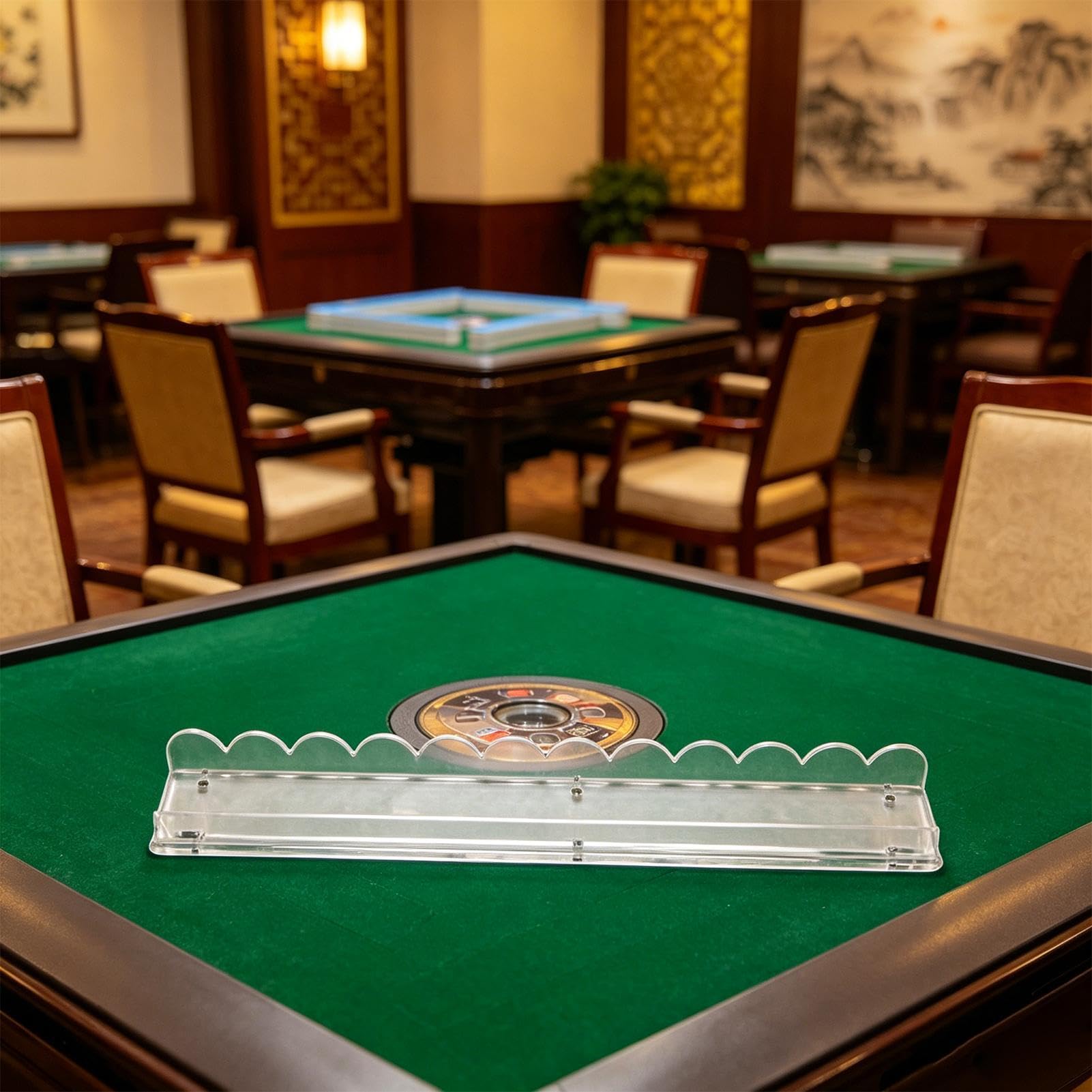 Poussoirs, Racks de Mahjong Acrylique Antidérapant Festonné Magnétique | Poussoir et Porte-Tuiles de Mahjong Pour Soirées De Jeux, Clubs, Réunions Familiales, Voyages Et Centres Pour Seniors