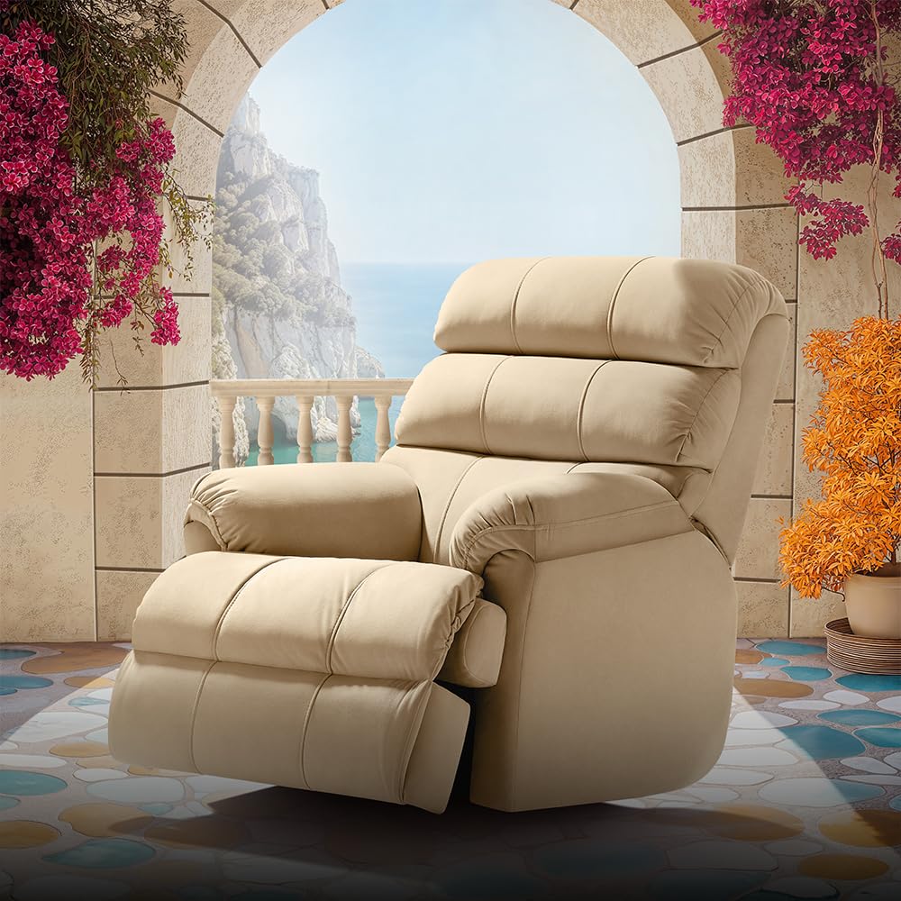 Duroflex Avalon Posture Pro Single Seater Leatherette Motorized Rocking & Rotating Recliner | 3 Year Warranty | Pocket Spring Support | 2 Zone Backrest | 270⁰ Rotation - Beige