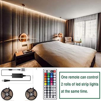 SUPERNIGHT RGB Light Strip Remote Controller | 2-in-1 4 Pin Dimming Dimmer Brightness Flash Mode Control Options for LED Tape Light,12V DC LEDs Rope Lighting (2 Ports)