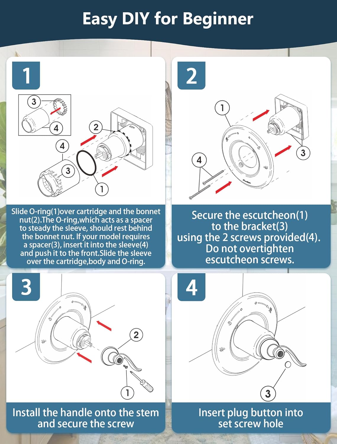 Shower Cover Plate with 2 Handle Matte Black, Replacement for Delta 13/14 Series BT14096