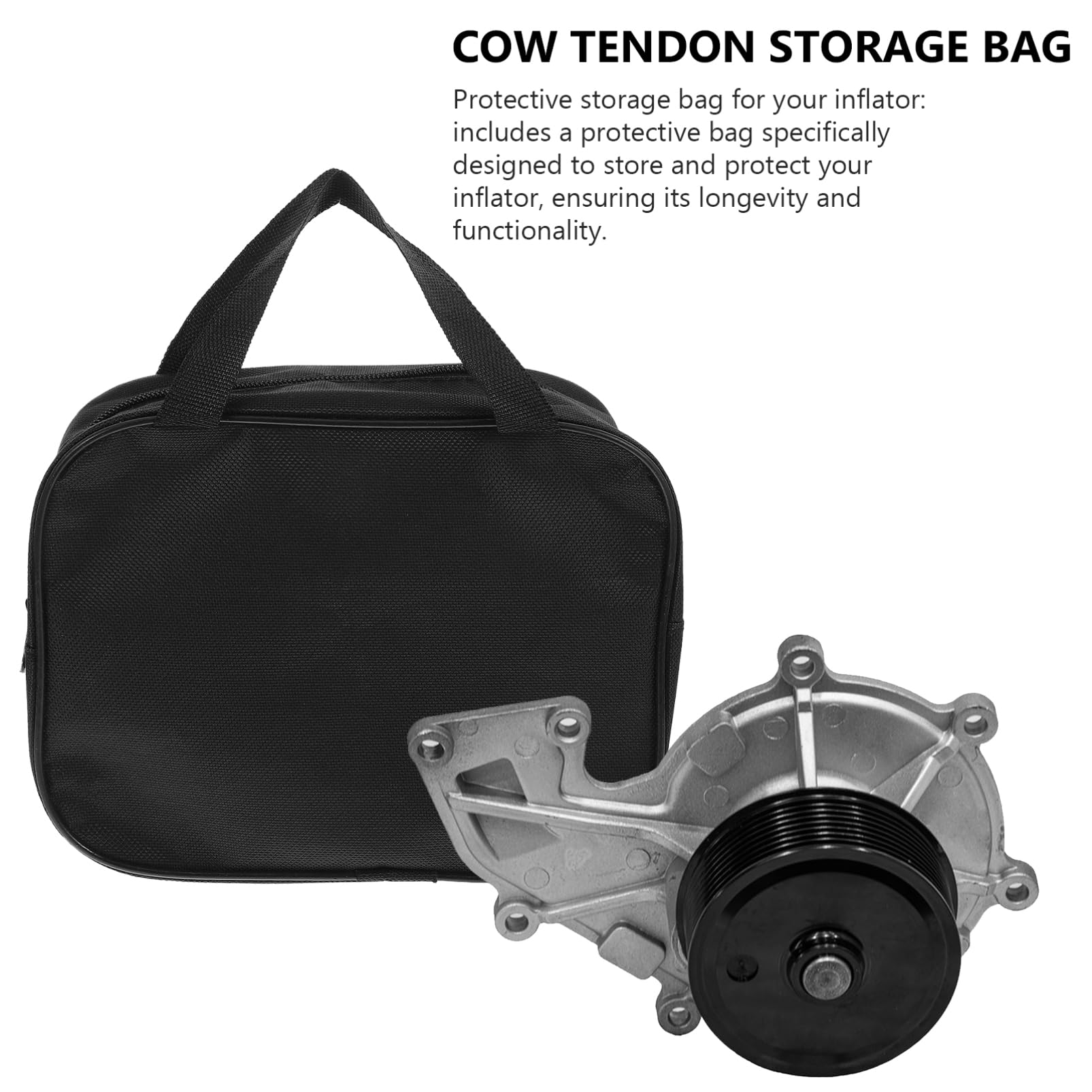 UKCOCO Compressor Storage Bag Foldable Portable: Black Pump Fabric Bag Compatible with Tire Inflator for Car Tires 12V DC Tire Pump (BagOnly) - Image 2