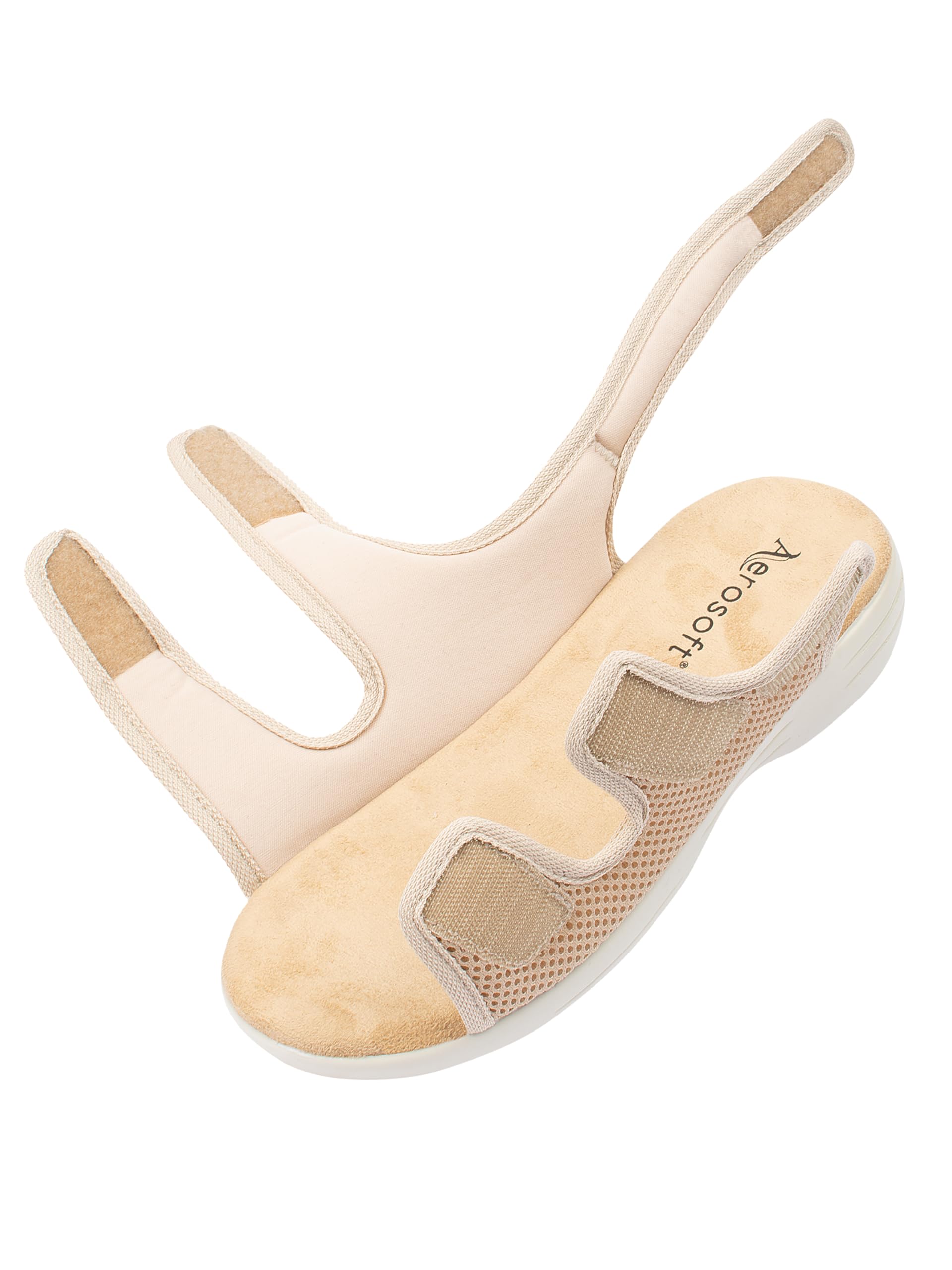 Aerosoft Sandalia de rehabilitación Stretch 18 para hombre y mujer, abierta, con talón y cierre de antideslizante