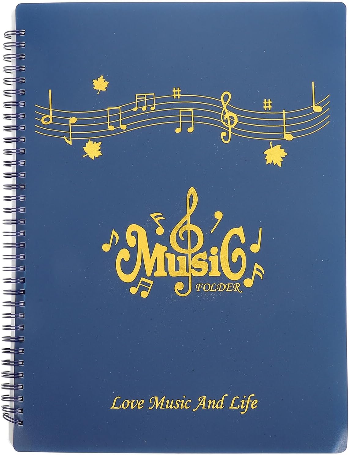 Alipis Vintage Non-Reflective Music Folder for Marching Band, 30-Page Retro Blue Sheet Music File Organizer, Piano and Choir Document Folder for Band Performances