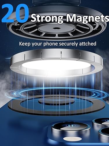 Miniatura 6 de Soporte de coche Magsafe 20 imanes fuertes soporte magnético para teléfono para ventilación de coche, 360 manos libres soporte de teléfono celular