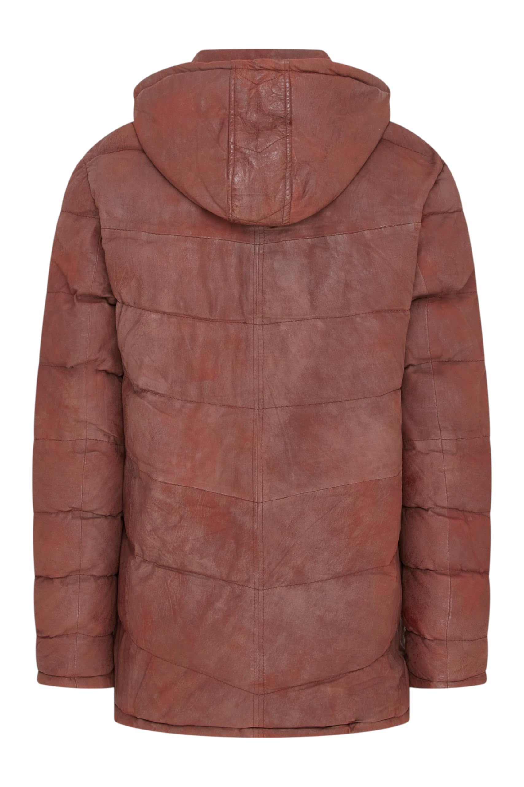 Infinity Leather Piumino da Uomo in Vera Pelle di Agnello con Cappuccio – Cappotto Invernale Trapuntato a Zig Zag Caldo Capospalla in Pelle Isolante con Cappuccio Rimovibile e 6 Tasche