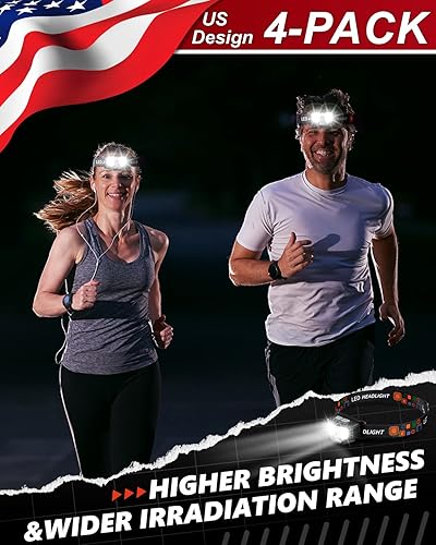 Miniatura 10 de GETASI Linterna frontal recargable, 2 unidades, 1200 lúmenes, linterna LED con sensor de movimiento para adultos y niños, accesorios de campamento,