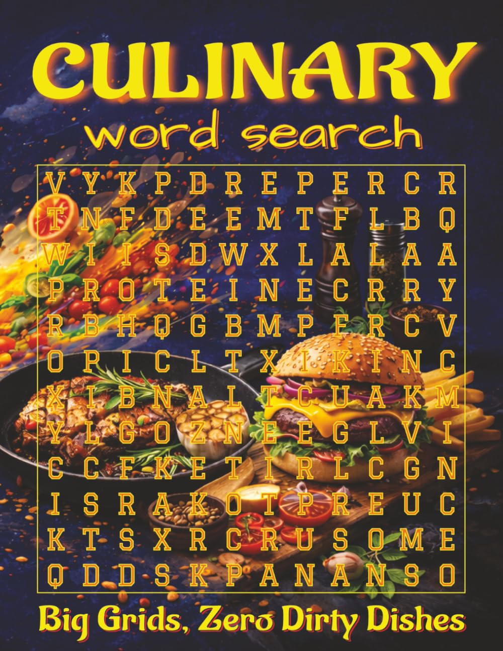 Culinary word search book -large print: Word Searches with Easy to Read Print about Recipes, Desserts, Kitchen Tools and More, 8.5x11 inches, 110 ... vacations, holidays, and relaxing downtime.