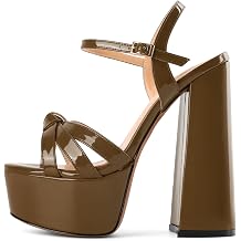 Mettesally Womens Chunky Platform Heels Heeled Sandals Open Toe Ankle Strap Sandals Summer Dress Shoes