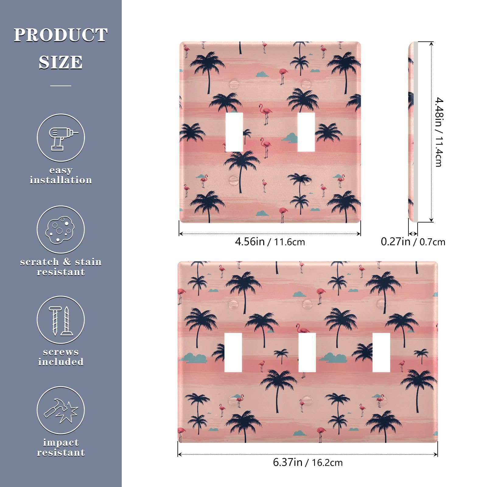 UMIRIKO Summer Palm Tree Light Switch Cover Plate Covers Decorative Double Toggle Home Decor 202b2582