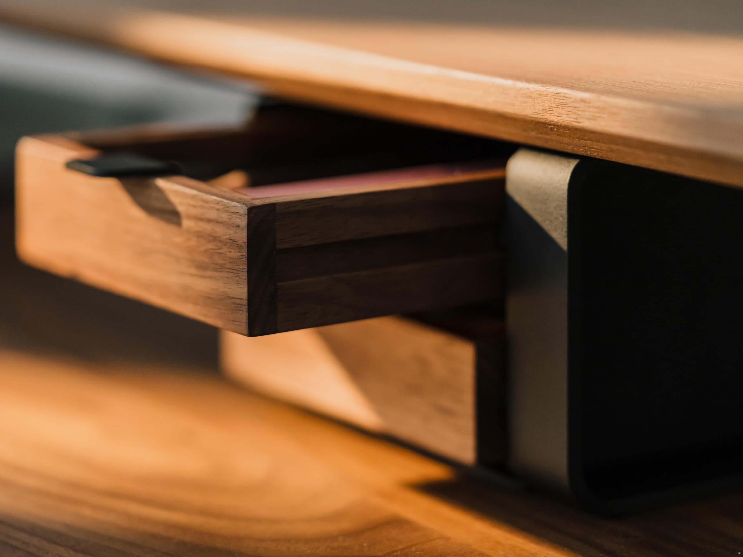 Oakywood Piccolo Cassetto Modulare - Organizzatore per Scrivania in Legno Massiccio con Cassetti - Conservazione Compatta di Documenti e Materiali - per l'Ufficio - Noce Bianca - Duello