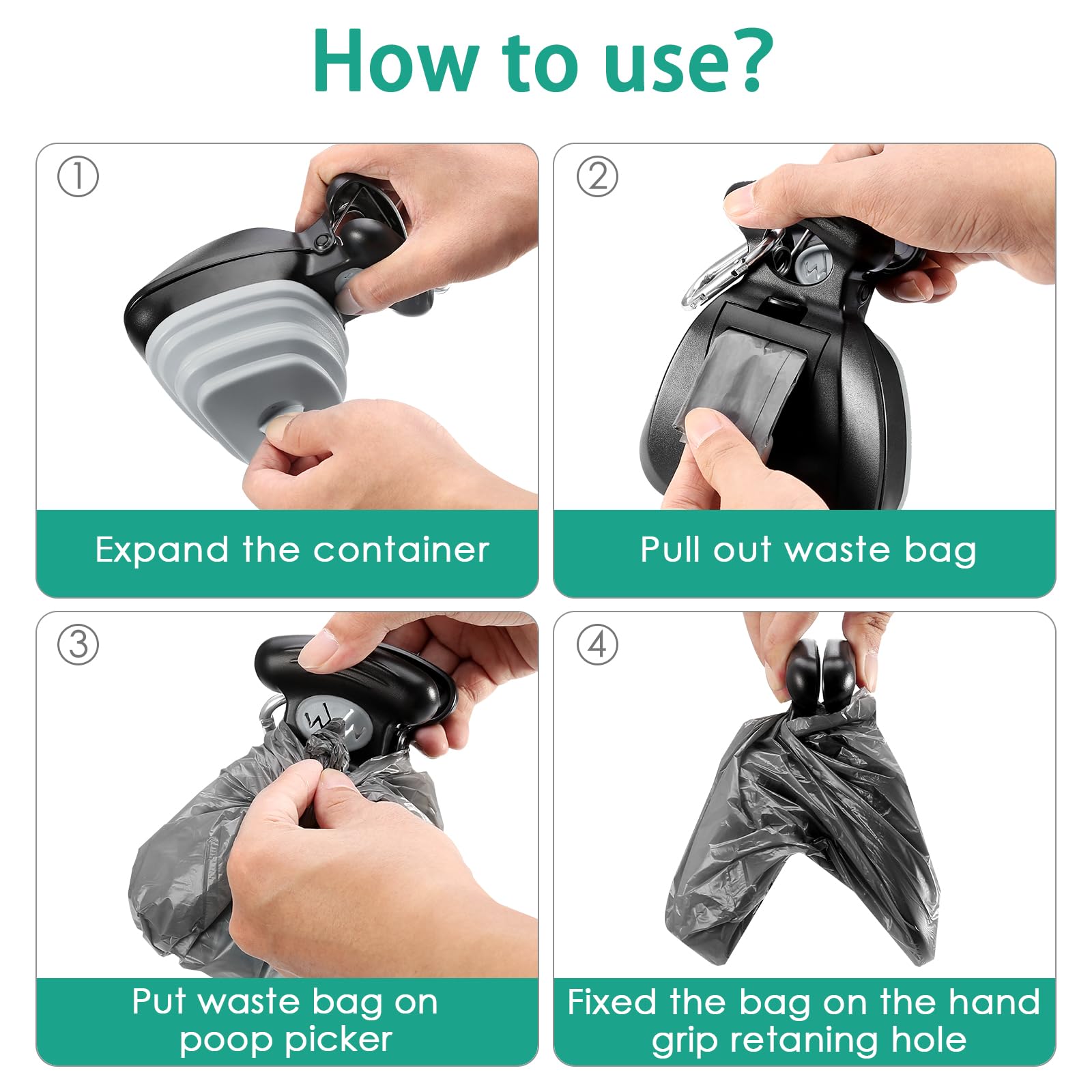 Paletta Raccogli Cacca Cane SlowTon Pieghevole 81 Cm - Con Base Piatta, Molla Resistente, Antiscivolo