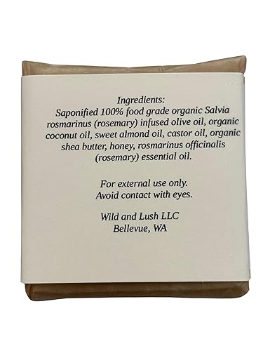 Miniatura 2 de WILD FOREST Barra de champú de romero, hecha a mano con ingredientes naturales y aceite infundido de romero, fortalecimiento del cabello y el cuero