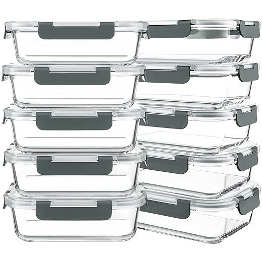 KOMUEE Glass Meal Prep Containers Set