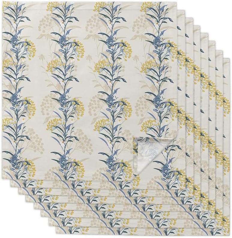 Flower Plant Table Napkins Cloth Set Soft Handkerchief Wedding Decoration Banquet Dinner(4pcs)
