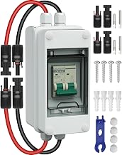 Solar Panel Disconnect Switch 32 Amp 1000V DC Miniature Circuit Breaker with PV Connector and IP65 Waterproof Box for Outdoor PV Stystem, Rv and Solar Panel
