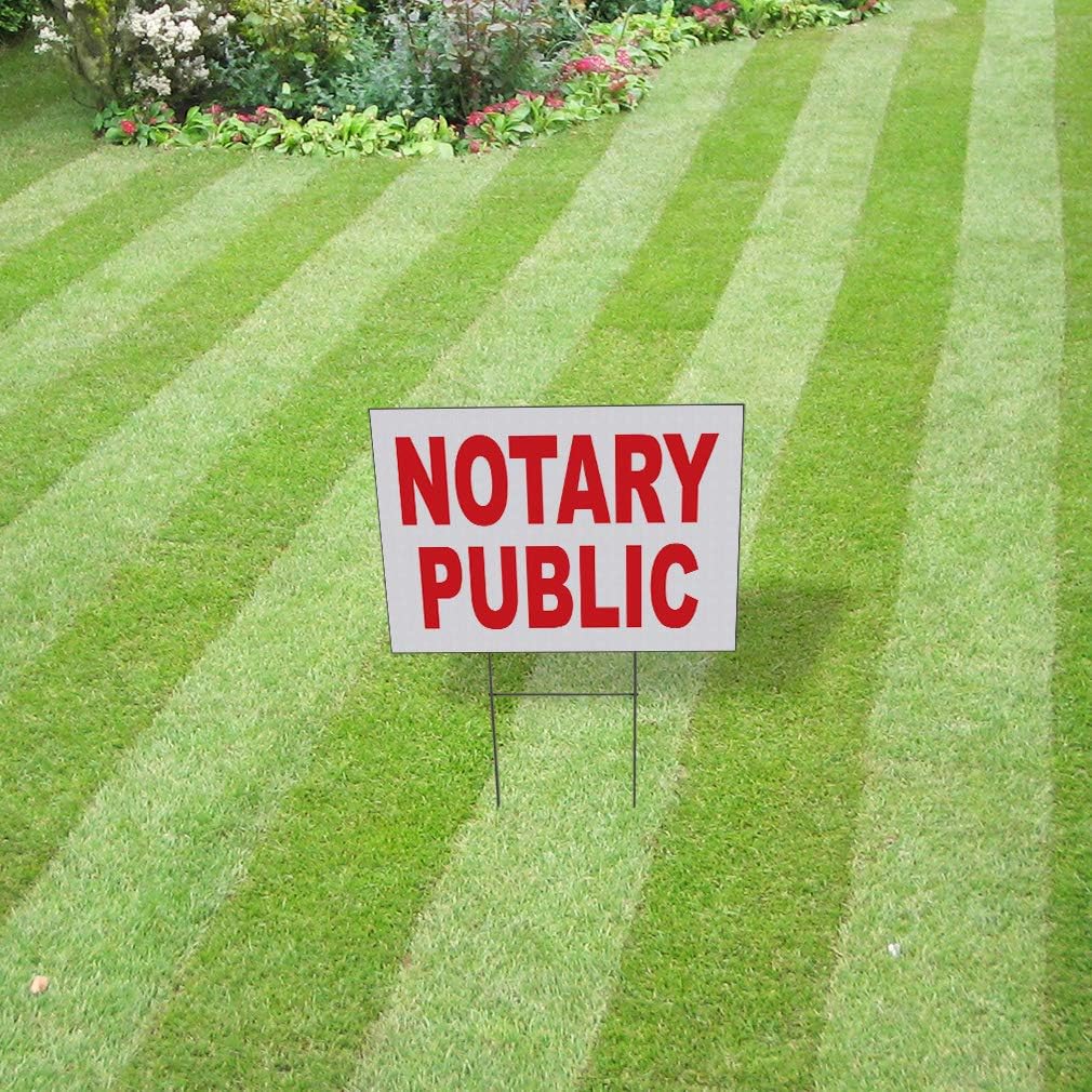 Fastasticdeals Weatherproof Yard Sign Notary Public Red A Lawn Garden Online 18x12 Inches 2 Sides Print