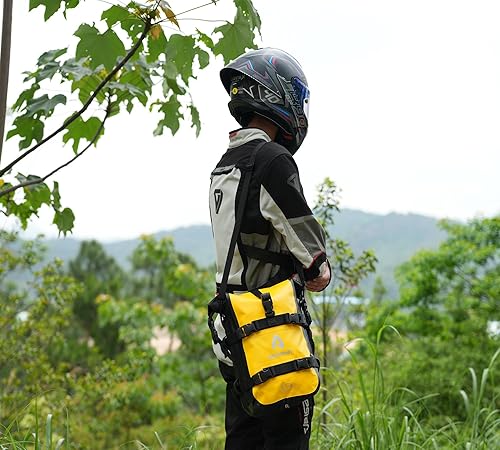 Miniatura 2 de Bolsa impermeable para parachoques de motocicleta, bolsa de barra de choque de motor de 6L con correa para el hombro, bolsa de marco lateral para