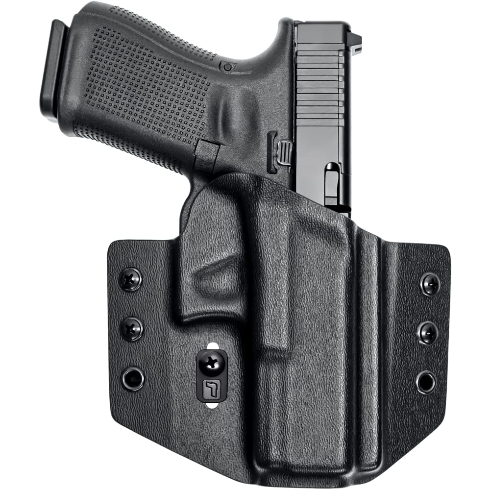 Tulster OWB Contour Kydex Holster in Right Hand fits: Glock 19 / MOS / 19X / 23/25 / 32/44 / 45 | Optic Compatible Outside The Waistband Concealed Carry