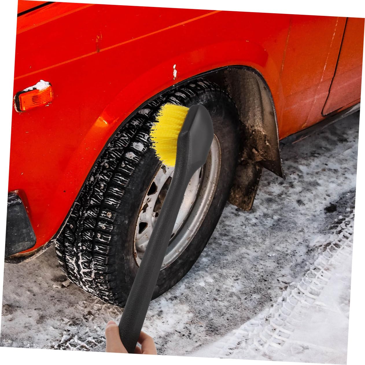 Cabilock 2pezzi Spazzola per Pneumatici e Cerchi Auto Manico per Autolavaggio e Pulizia delle Ruote Setole Dure per Rimuovere Lo Sporco Ostinato e Detriti