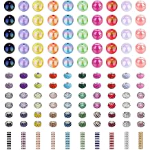 210 Pcs Beads for Pens Making, 16mm Acrylic Bubblegum Focal Beads for Beadable Pens, Rhinestone Spacer Chunky Beads for Keychains, Crafts,Bracelets, Rondelle Beads Jewelry Making
