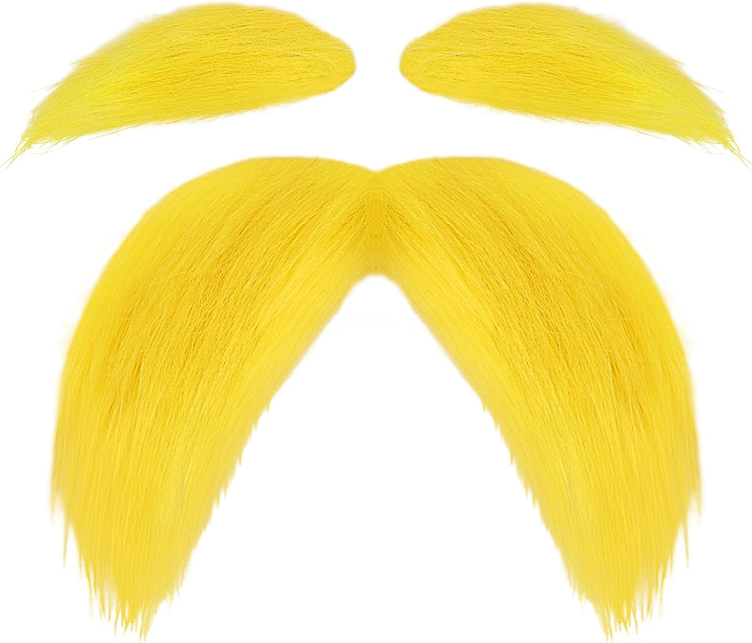Mustache and Eyebrows Fake Beard for Adults, Self-Adhesive Cosplay Halloween Costume Accessories with Comb, Funny Party Favor
