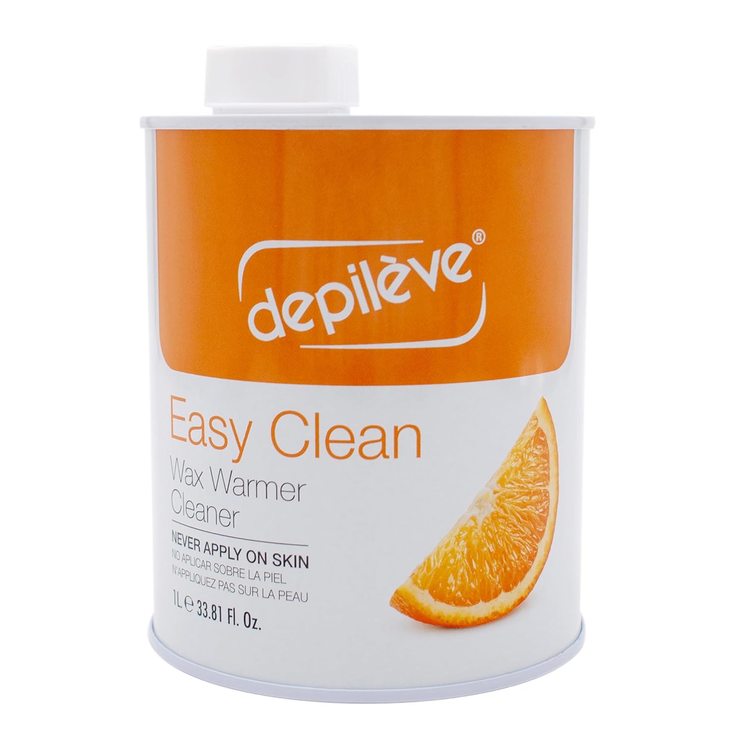 Depileve Easy Clean Citric Wax Cleaner and Remover for Warmers and Professional Equipment - Cleaning Solution with Orange Scent - for Salon Use - 33.81 oz.