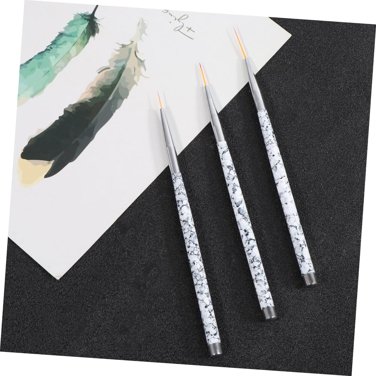 FOMIYES Complete Nail Art Tools Set Pen Brush 3pcs Nail Drawing Liner Set for Marbling Accurate