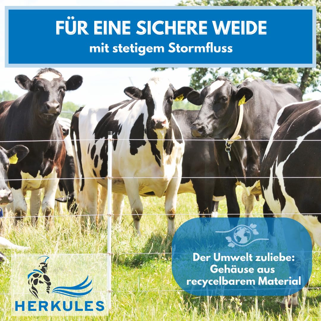 Herkules Weidezaungerät JN 60 - Starkes 230V Netzgerät - Elektrozaungerät für bis zu 2 km Zaun - Weidezaun Stromgerät mit 2200 V Leistung - Robustes und recycelbares Weidegerät