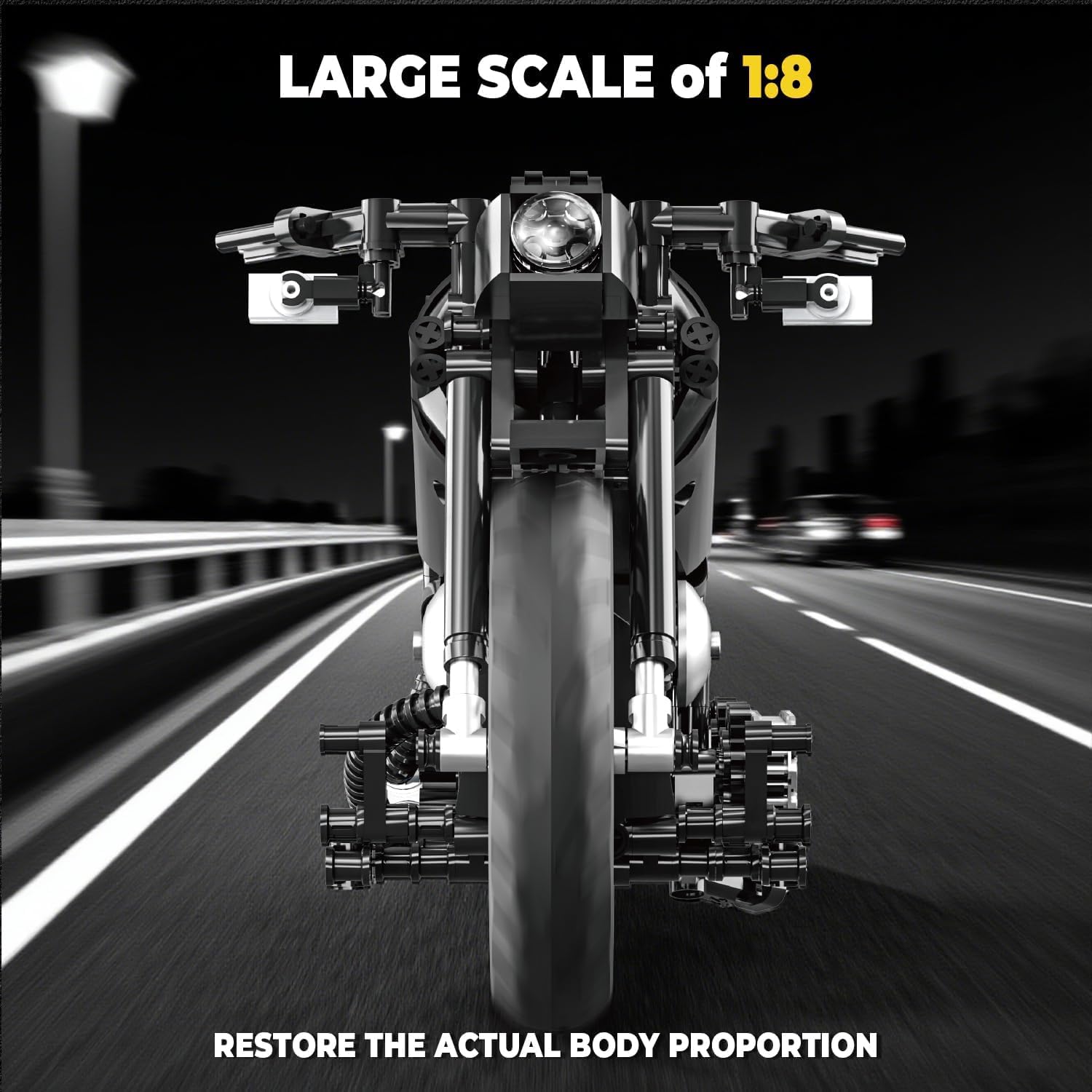 OQMI 1：8 Motorcycle Building Set for Adults, Technic Car Building Blocks for Adults, Build A Model Motorcycle, Collectible Toy for 14 15 16+ Years Old Boys, Teenage Boys Gifts on Birthday (563PCS)
