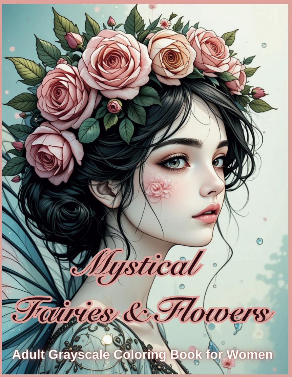 Mystical Fairies & Flowers Adult Grayscale Coloring Book for Women: 50+ Whimsical Fairy Portraits: Adults & Advanced Colorists Grayscale Coloring ... Art & Floral Crown Designs for relaxation