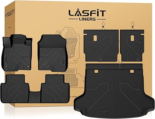 LASFIT Floor Mats & Cargo Mat with Backrest Mat for Honda HRV 2026 2025 2024 2023 Sport/LX/EX-L & for Acura ADX 2025-2026, All Weather TPE Custom