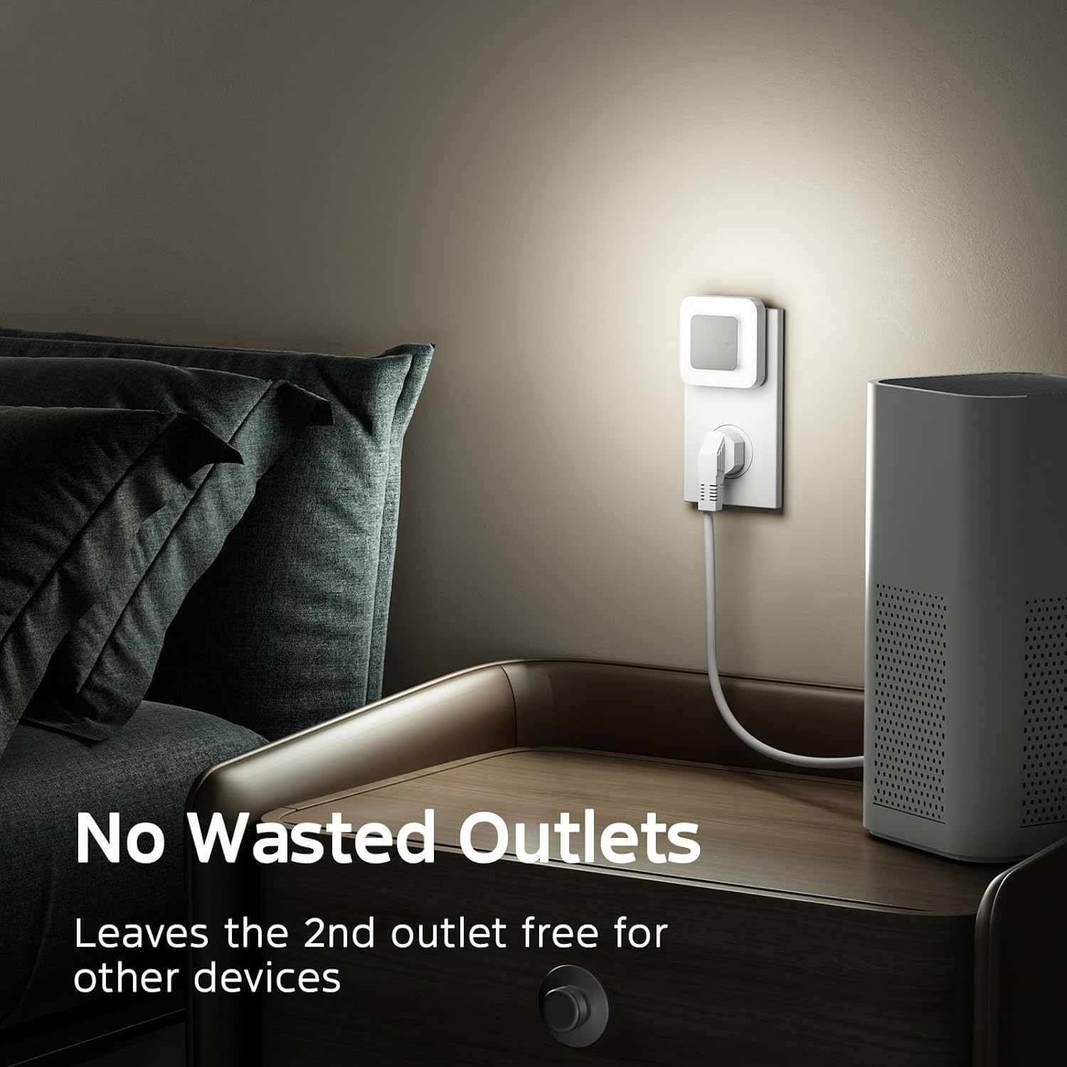 Midea Night Lights Plug Into Wall,5000K Night Light with Dusk to Dawn Sensor,Energy Efficient for Hallway/Stairway/Bathroom/Bedroom/Kitchen,2 Packs