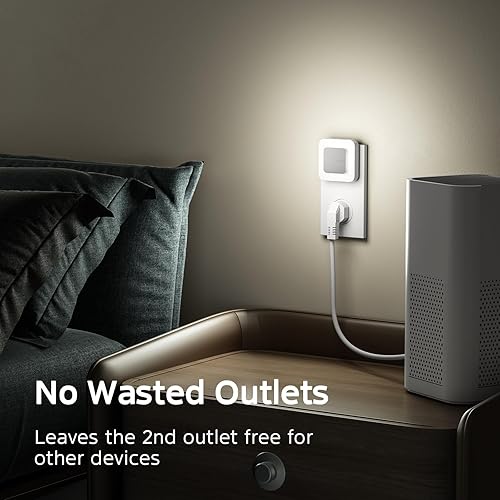 Miniatura 6 de Midea Luces nocturnas que se enchufan a la pared, luz nocturna de 5000 K con sensor de atardecer a amanecer, eficiencia energética para pasillos,