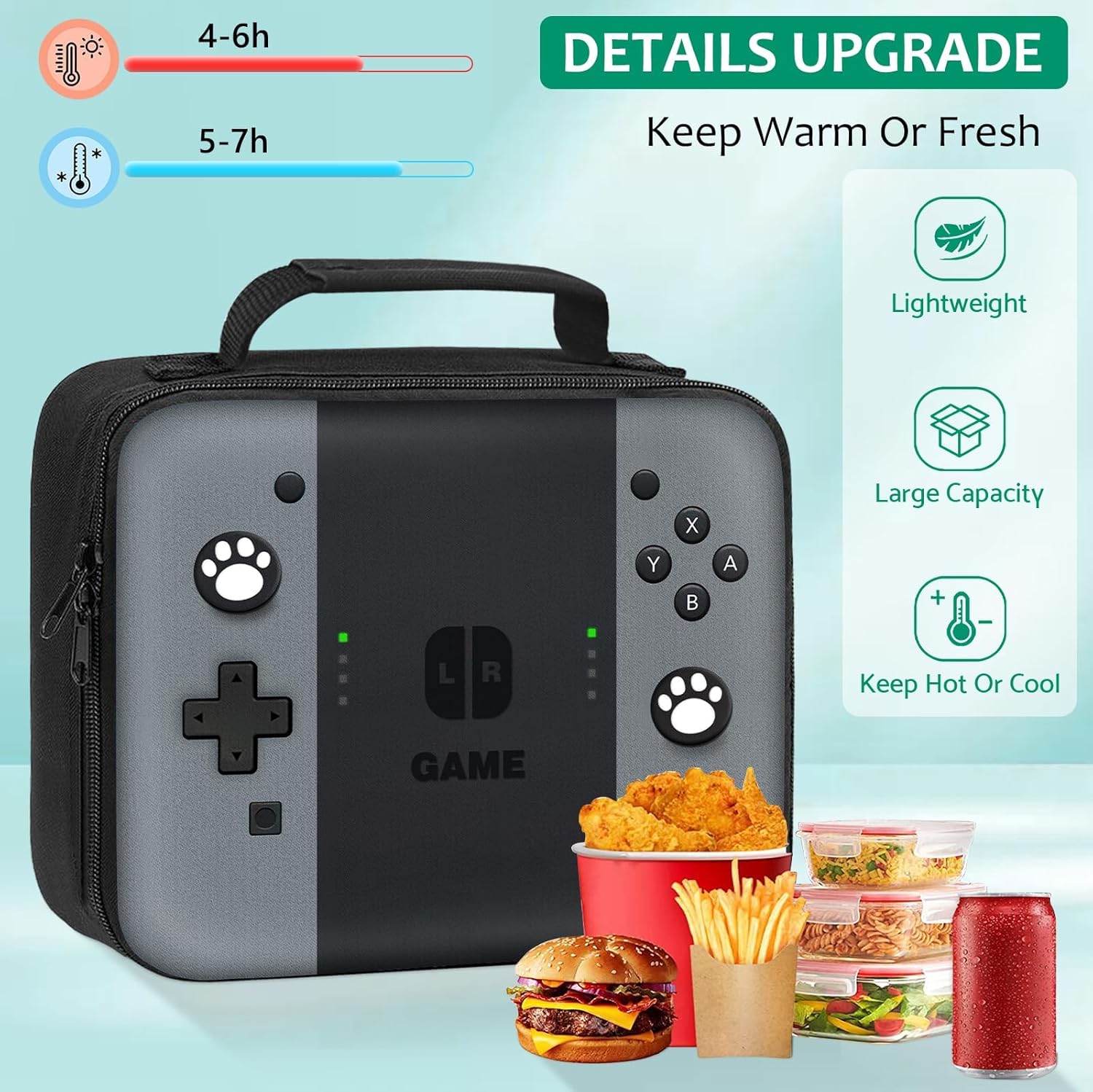 Kids Backpack For Boys，Gamer Boys Backpack For Children Teens Elementary Middle School, 17″ Students Bookbag - Image 3