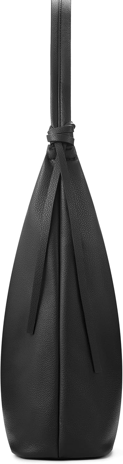 Hobo Bags for Women Soft Vegan Leather Shoulder Handbag Slouchy Tote Purses With Tassel Ribbon