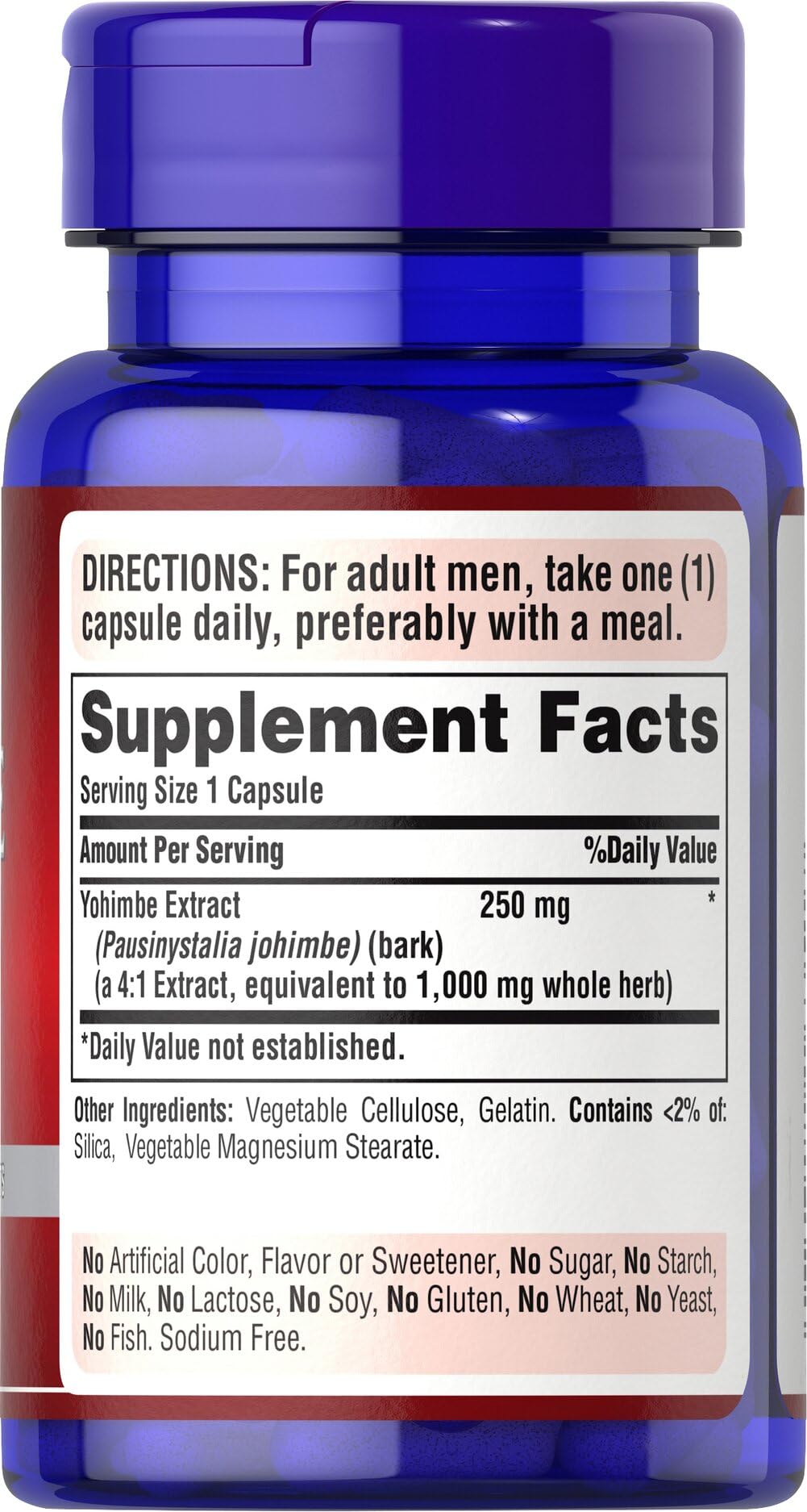 Puritan's Pride Yohimbe Exotic Herb for Men 250mg, 50 Capsules — Amazon image 4