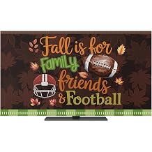 Elastic TV Cover for 32" TVs,Thanksgiving Rugby Helmet Indoor Stretch Television Enclosure LCD/LED Screen Protective Covers Fall Maple Leaf Brown Green Theme TV Display Protector Monitor Cover