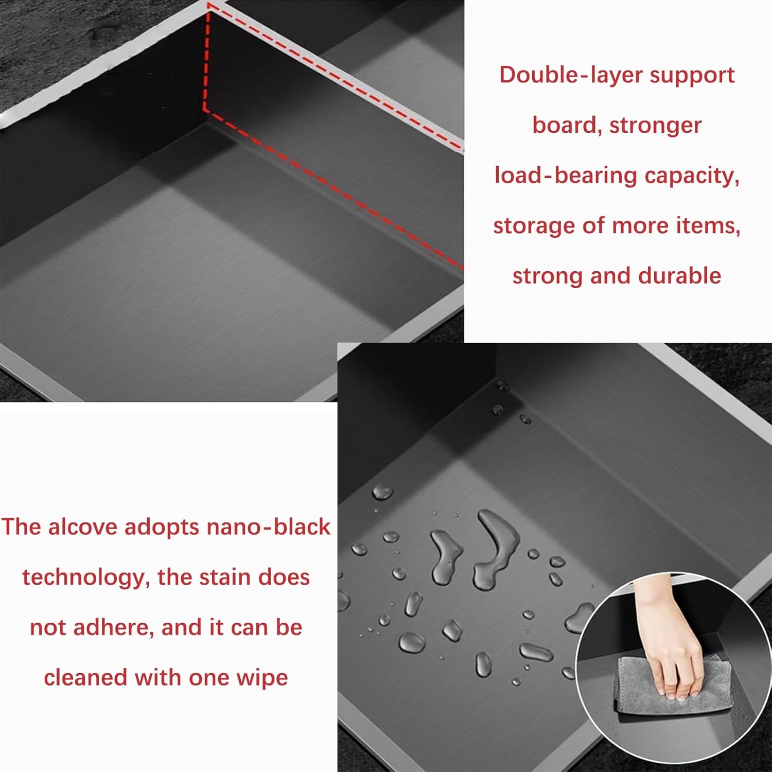 304ステンレススチールシャワーニッチ、ウェットルームバスルーム