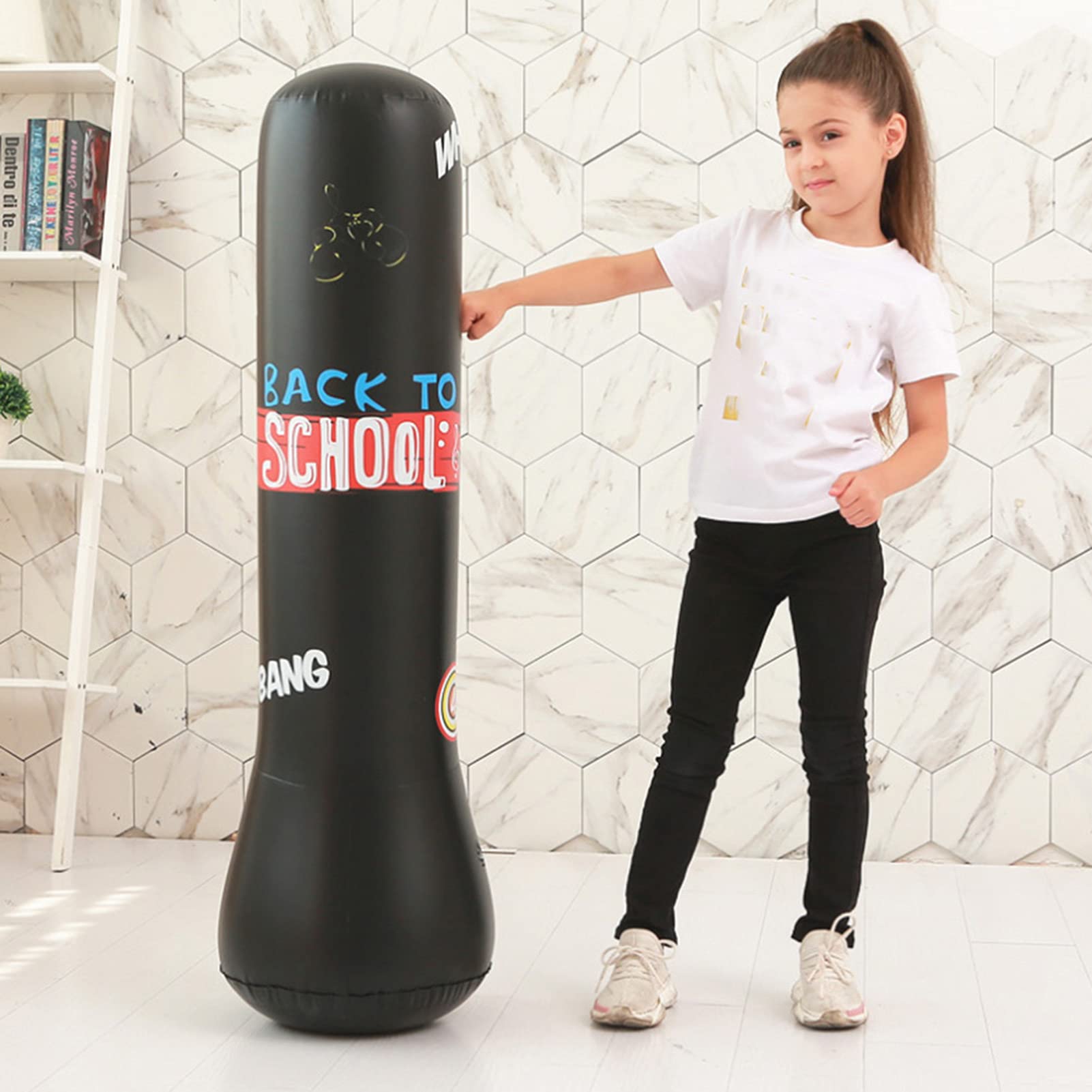 Saco de Boxeo Inflable con Base de Agua, Material PVC Resistente, Equipo de Entrenamiento