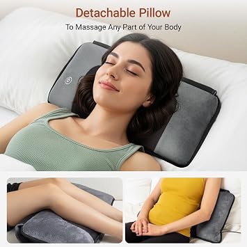 Full Body Massage Mat with Heat, Shiatsu Neck Pillow, Quiet Vibration Massage Bed for Back and Neck Relaxation, Gift for Men and Women