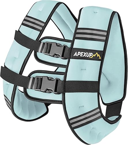 Miniatura 39 de APEXUP - Chaleco con peso de 5, 10, 15, 20, 25 y 30 libras para hombre y mujer, con rayas reflectantes, equipo para entrenamiento de fuerza y correr