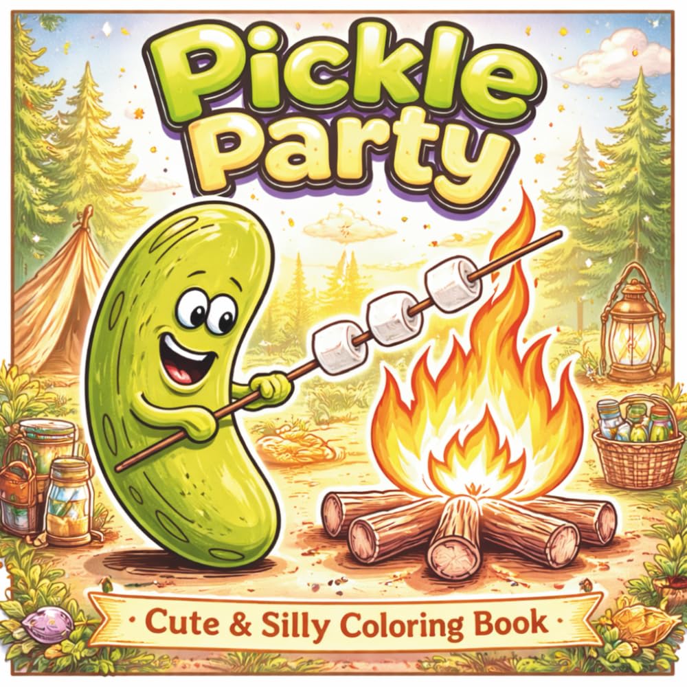 Pickle Party: Cute & Silly Coloring Book with Fun Pickle Characters, Cozy Scenes, and Playful Everyday Adventures for Kids, Teens, and Adults Who Love Whimsical Art