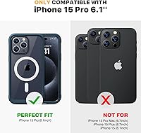 Vista 83 de Diaclara - Funda diseñada para iPhone 15 Plus de 6.7 pulgadas, transparente, cuerpo completo, con protector de pantalla, resistente de protección