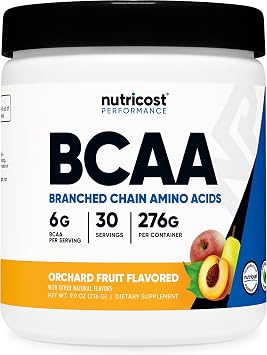 Nutricost BCAA Powder 211 Orchard Fruit - Branch Chain Amino Acids, 6g Per Serving, Vegetarian, GMO-Free, Gluten-Free, 30 Servings