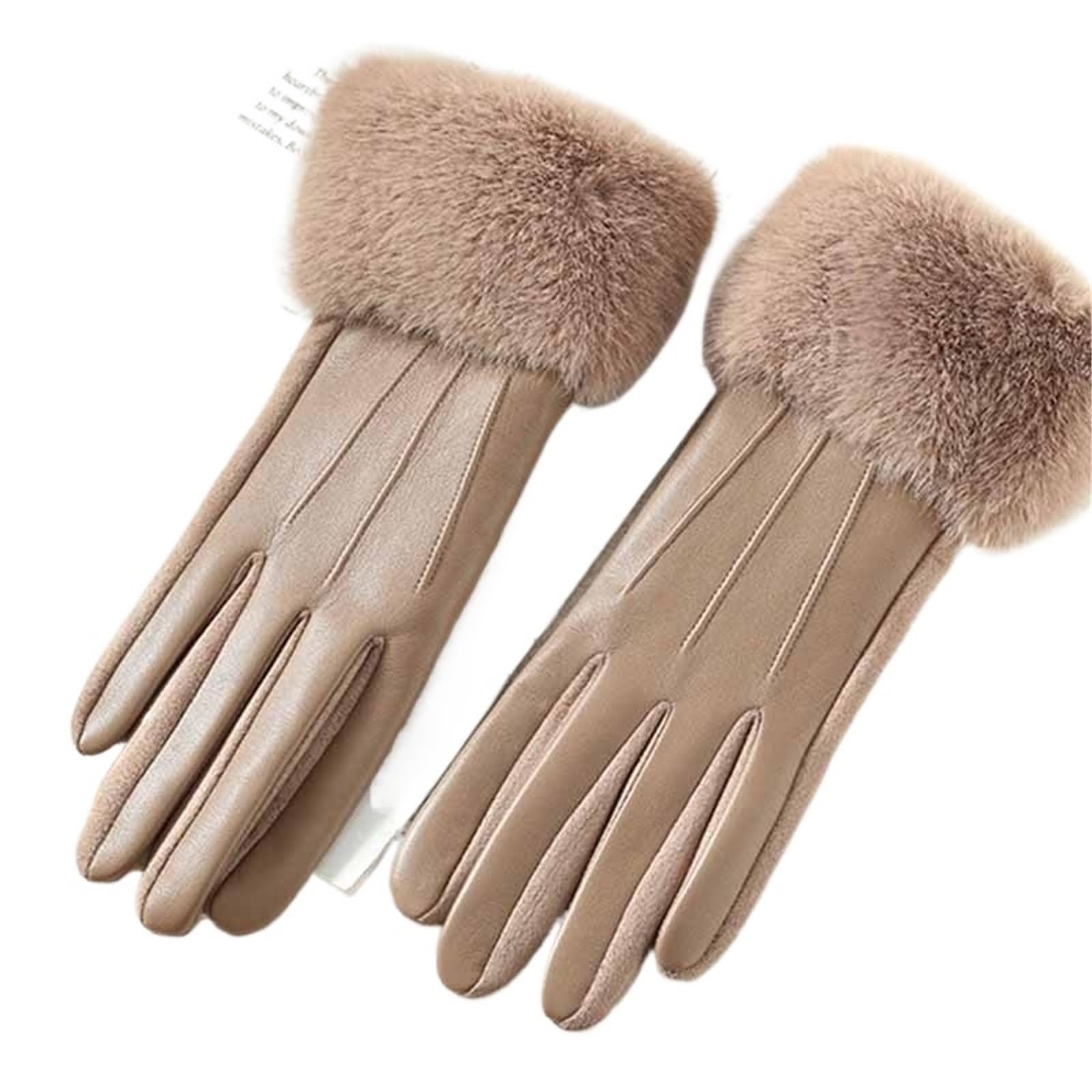 Guanti In Pelle Da Donna Guanti invernali da donna in pelle PU con polsino morbido, eleganti, caldi, for feste, ciclismo Per Donna