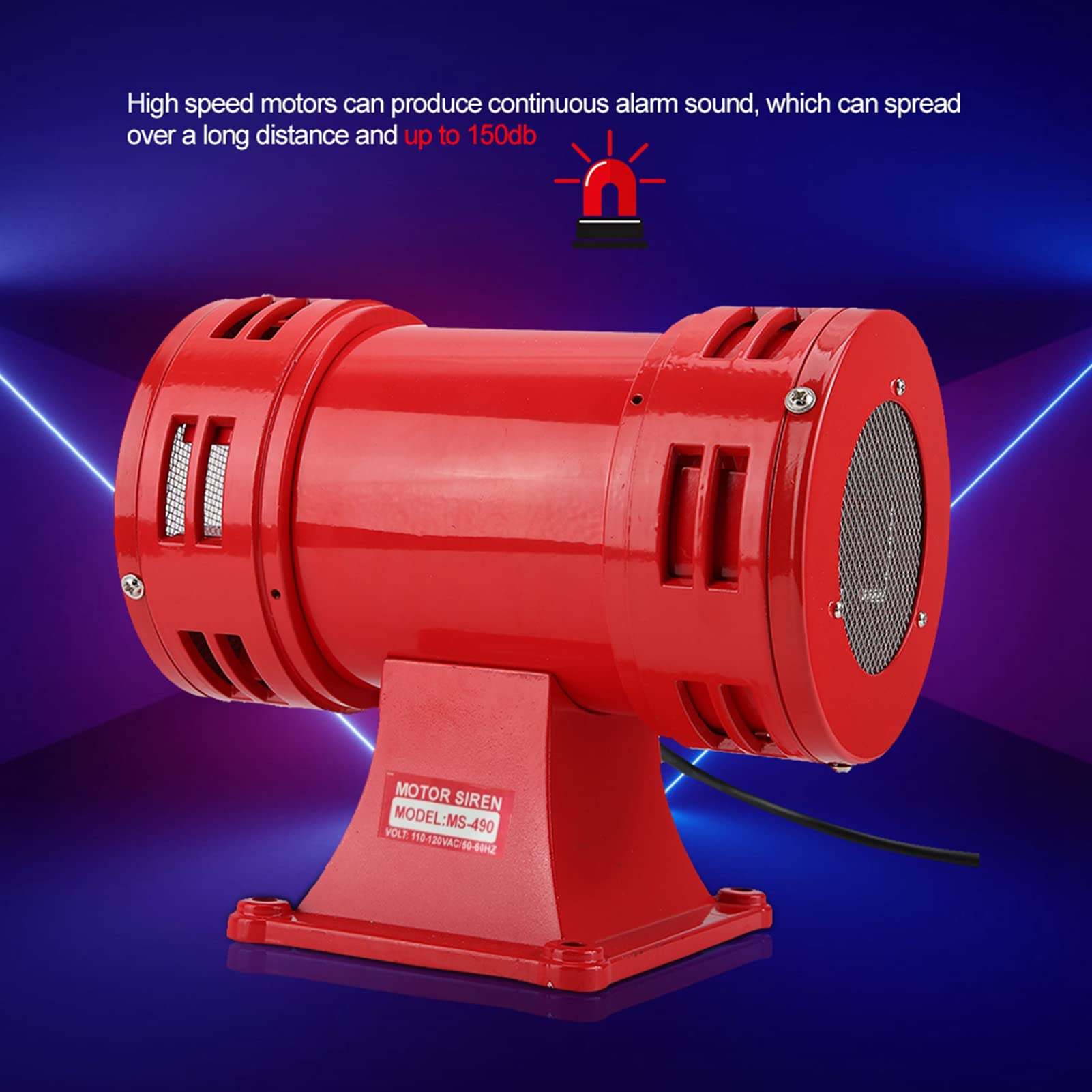 Alarma de Sirena Impulsada por Motor de Alta Velocidad, Sistema de Alerta de Emergencia de Larga Distancia de 150 DB para Grúas, Barcos, Alarmas contra Incendios (220-240v)