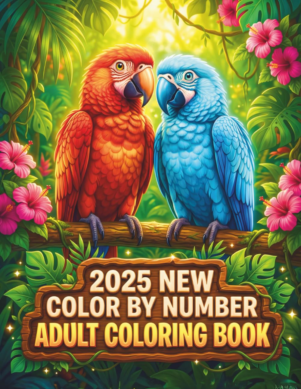 Color By Number 2025 New Adult Coloring Book: Large Print Color by Number Adult Coloring Book With Easy-To-Color Pages for Adults Featuring Birds, Butterflies, Animals, and More